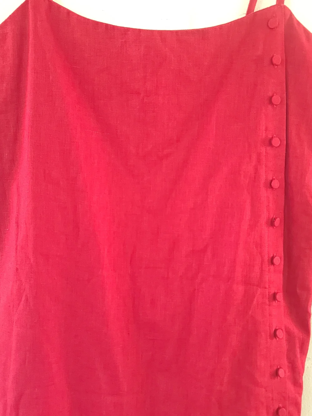 Abercrombie & Fitch Linen-Blend Button Dress Skort Vivid Red Size LG NWT